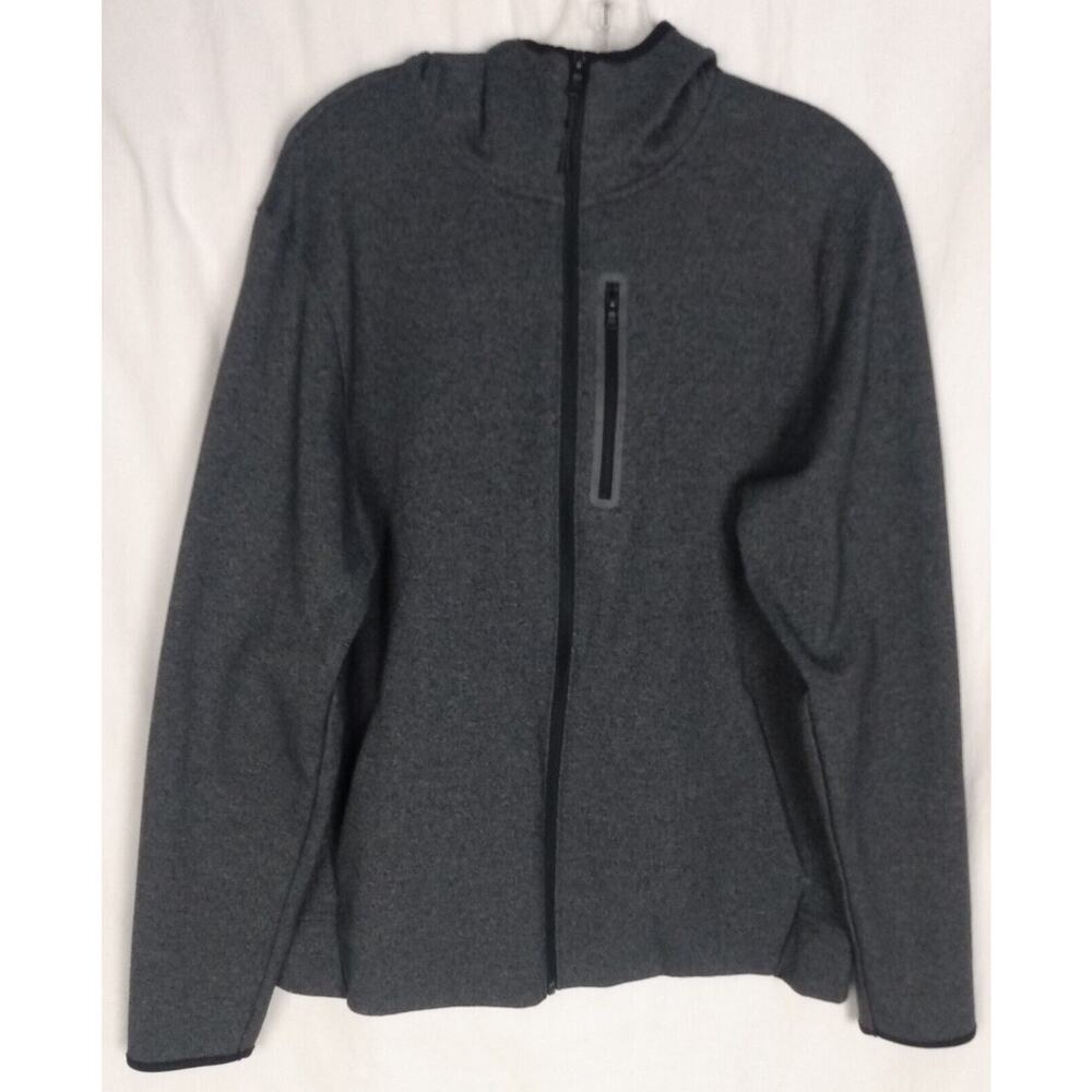 Old Navy Active Dynamic Fleece Gray Zipper Front Hooded Active Jacket Size L